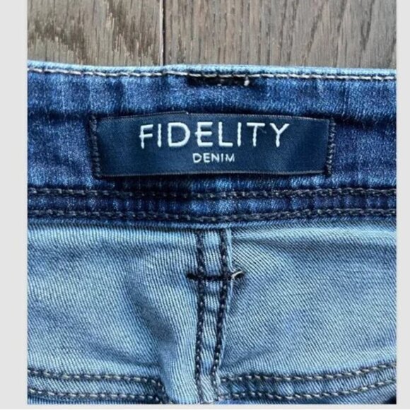 Fidelity Jimmy Straight Leg Jeans Size 33 Blue Designer Denim Premium Stretch - Picture 3 of 9